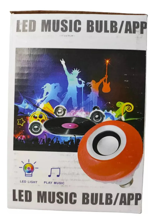 Foco Bombillo Luz Rgb Multicolor Música Parlante Altavoz Diseño