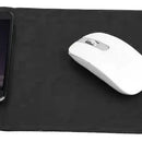 Mouse Pad Con Cargador Inalambrico Inductiva Para Celular Elegante Cuero Color Negro