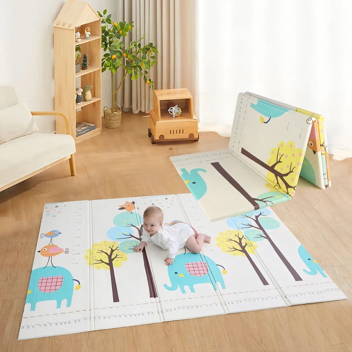 Tapete Extra Grande Plegable Para Bebé 200x180 Cm Doble Faz