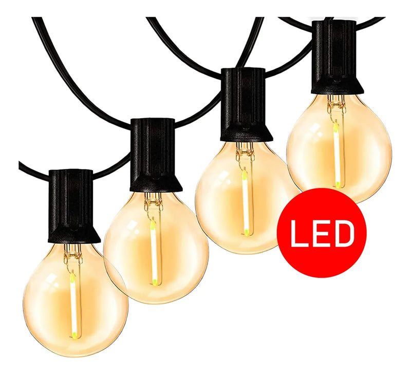 Guirnalda Extensión Luces Led Exterior 7,6m 25 Bombillos Amarillo