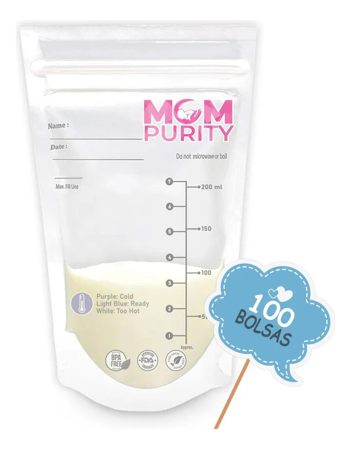 Bolsas Almacenamiento Leche Materna 100 Unidades Mom Purity
