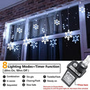 Luces De Copos De Nieve Navideños, 264 Led 17 22ft Con 22 Go