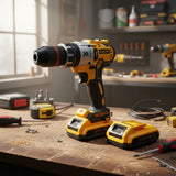 Taladro Inalámbrico 21v Atornillador Percutor 2 Baterias Amarillo 50/60