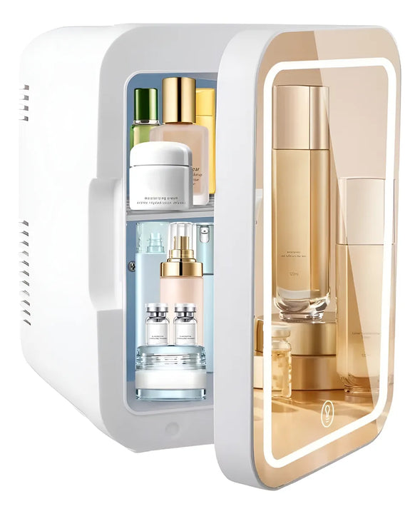 Mininevera Con Espejo De 4l, Refrigerador De Belleza Blanco