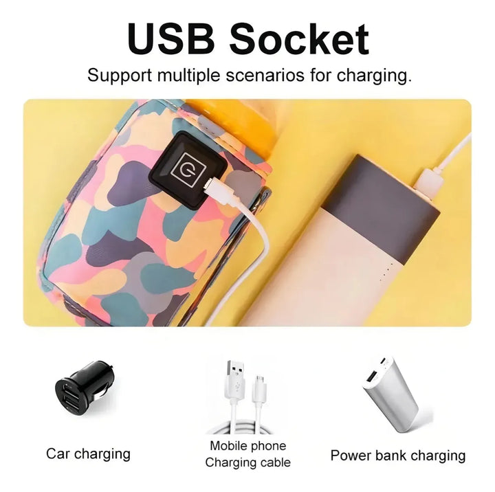 Calentador De Biberon Portátil Usb Para Vehículo/coche Rosa Rosa Pálido