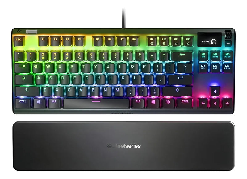 Teclado SteelSeries Apex QWERTY QX2 Red inglés US color negro con luz RGB