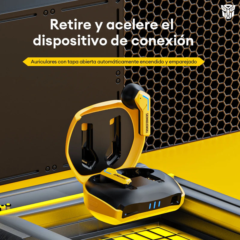 Audífonos Inalámbricos Para Juegos Transformer Tf-t06 Color Amarillo