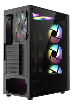 Gabinete Gamer Iceberg Flow D Negro Argb 4 Ventiladores Caja