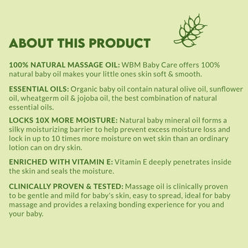 Wbm Care Aceite De Masaje Hidratante Para Bebés | Sin Acei.