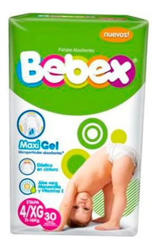 Pañales Bebex Etapa 4 X 30 Und Extra Grande (xg) Sin Género