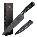 Cuchillo Chef Profesional Con Patron De Damasco Yehok Cocina Negro