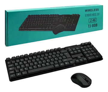 Combo Inalámbrico Teclado + Mouse Tj-808 Color Negro