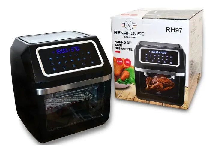 Horno Y Freidora De Aire Renahouse 12 Litros Air Fryer Negro