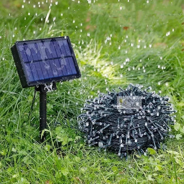 Luz De Navidad Solar Exterior 20 Metros 200leds Blanca