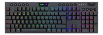 Teclado Redragon Horus QWERTY Redragon Low profile Linear Red español latinoamérica color negro con luz RGB