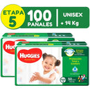 100 Pañales Huggies Etapa 5. Active Sec Etapa 5 Xxg Etapa 3/g Sin Género