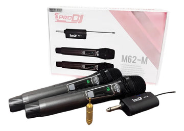 Microfono Pro Dj M62m Doble De Mano Negro