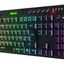Teclado Redragon Horus QWERTY Redragon Low profile Linear Red español latinoamérica color negro con luz RGB