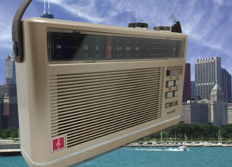 Radio Multibandas Mp3 Portatil Recargable Blue Sonido Claro Dorado