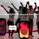 Cabina Aiwa AWSP15TWL Bluetooth Radio Fm Microfono Tripode Color Negro
