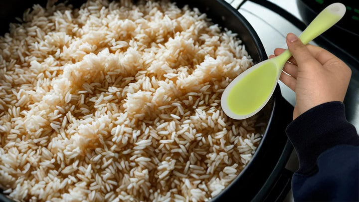 Cuchara De Silicona, Servidor Comida Mesa Y Cocina Arrocera Mango Verde Claro