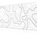 Gran Mouse Pad Gaming Xl Mapa Topográfico Blanco 31.5x11.8 I