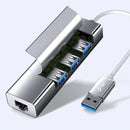 Adaptador De Red Usb 3.0 A Rj45 Ethernet + Hub 3.0 Multipuer