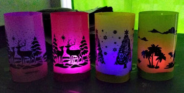 Faroles Noche De Velitas Navideños!!!!con Led De Colores