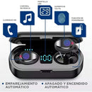 Audífonos in ear inalámbricos F9 negro con luz LED