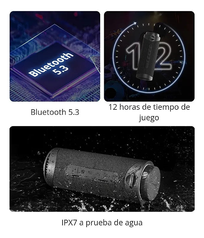 Tronsmart Altavoces Bluetooth Portátiles T7 Con Sonido Envol Color Negro T7