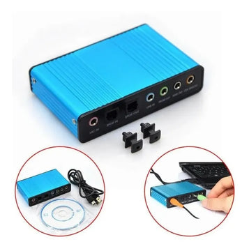 Tarjeta De Sonido Externa Usb 2,0 Canal 5.1/7.1 Audio Optico