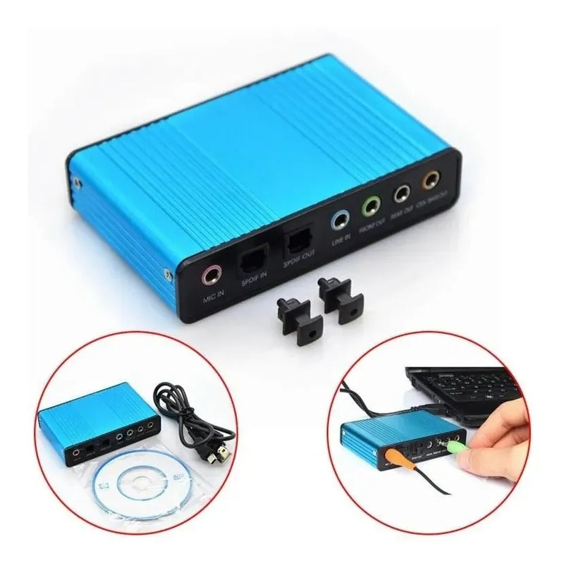 Tarjeta De Sonido Externa Usb 2,0 Canal 5.1/7.1 Audio Optico