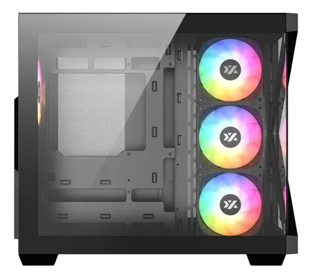 Gabinete Gamer Xyz Qubex Black 4 Fans Argb Usb C Negro