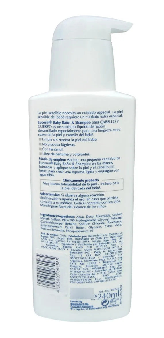 Eucerin Baño Y Shampoo Baby X 240 Ml