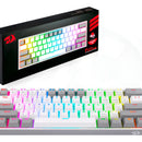 Teclado Wireless Redragon Fizz Pro Rgb 60% White/grey Sw Red Idioma Español Color Del Teclado Blanco/gris