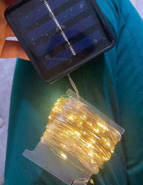 Luces Navideñas Guirnalda 12metros 100 Led Con Energía Solar Luz Cálida