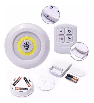Luz Led Set X3 Lampara Adhesiva Control Remoto Color Blanco