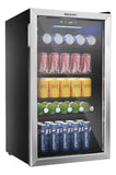 Refrigerador Y Nevera De Bebidas, Minibar Cap 120 Latas Acero Inoxidable Y Negro