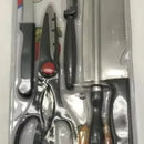 Kit X5 Utensilio Cocina Cuchillo Pelador Tijeras Chaira Hach Negro