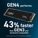 Disco Duro 1tb M2 Crucial P3 Plus Gen4 Nvme Pcie 5000mbps Negro
