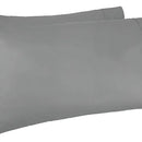 X2 Fundas Para Almohadas De Microfibra 70x50 Color Gris Oscuro Liso