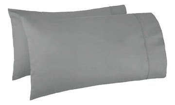 X2 Fundas Para Almohadas De Microfibra 70x50 Color Gris Oscuro Liso