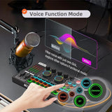 F999max - Tarjeta De Sonido En Vivo, Mezclador De Audio Prof