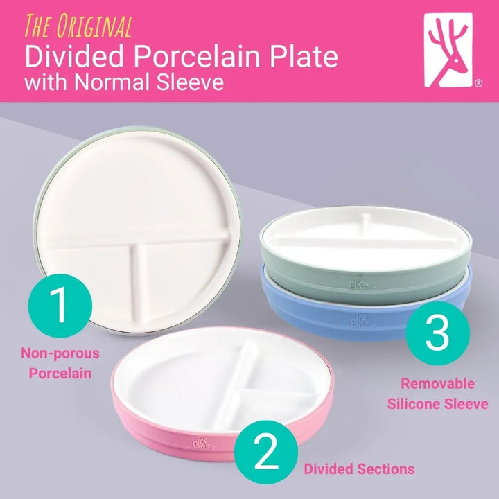 Platos Divididos De Porcelana Para Niños 17 Cm Antideslizant