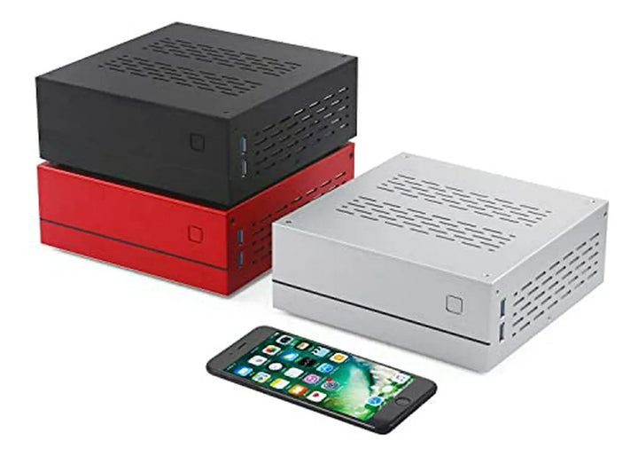 Chasis De Pc Mini-itx De Aluminio Para Htpc Con Vidrio Templ