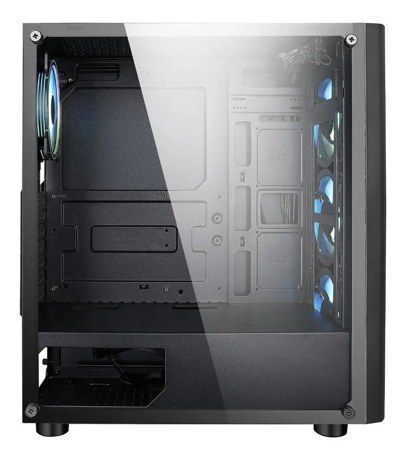 Caja Gabinete Iceberg Crystal G9 Atx - 4 Ventiladores Rgb Negro
