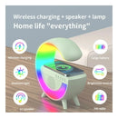 Parlante G Carga Inalambrica Bluetooth Lampara Usb Radio Co Blanco