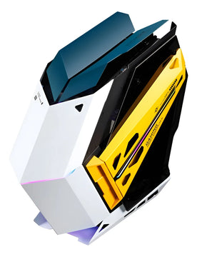 Chasis Caja Iceberg Mech One 5 Fan + Doble Tira Led M-rgb Blanco