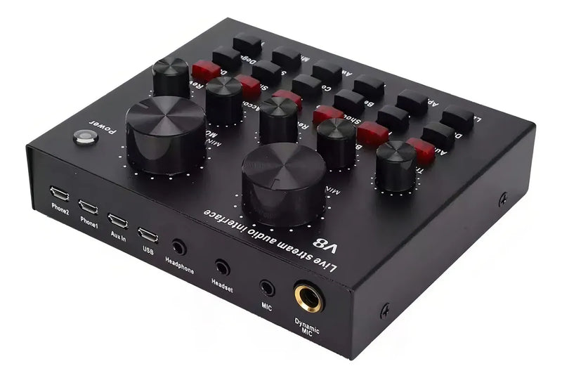 Interfaz de audio Live Sound Card V8 negra