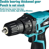 Taladro Eléctrico, 12 V Batería De Iones De Litio Cargador Azul Petróleo